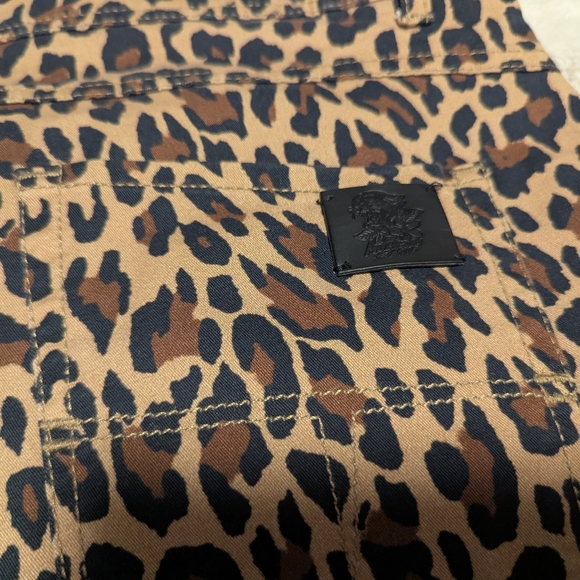 Zara Tan Leopard Print Straight Leg Jeans - Picture 5 of 8